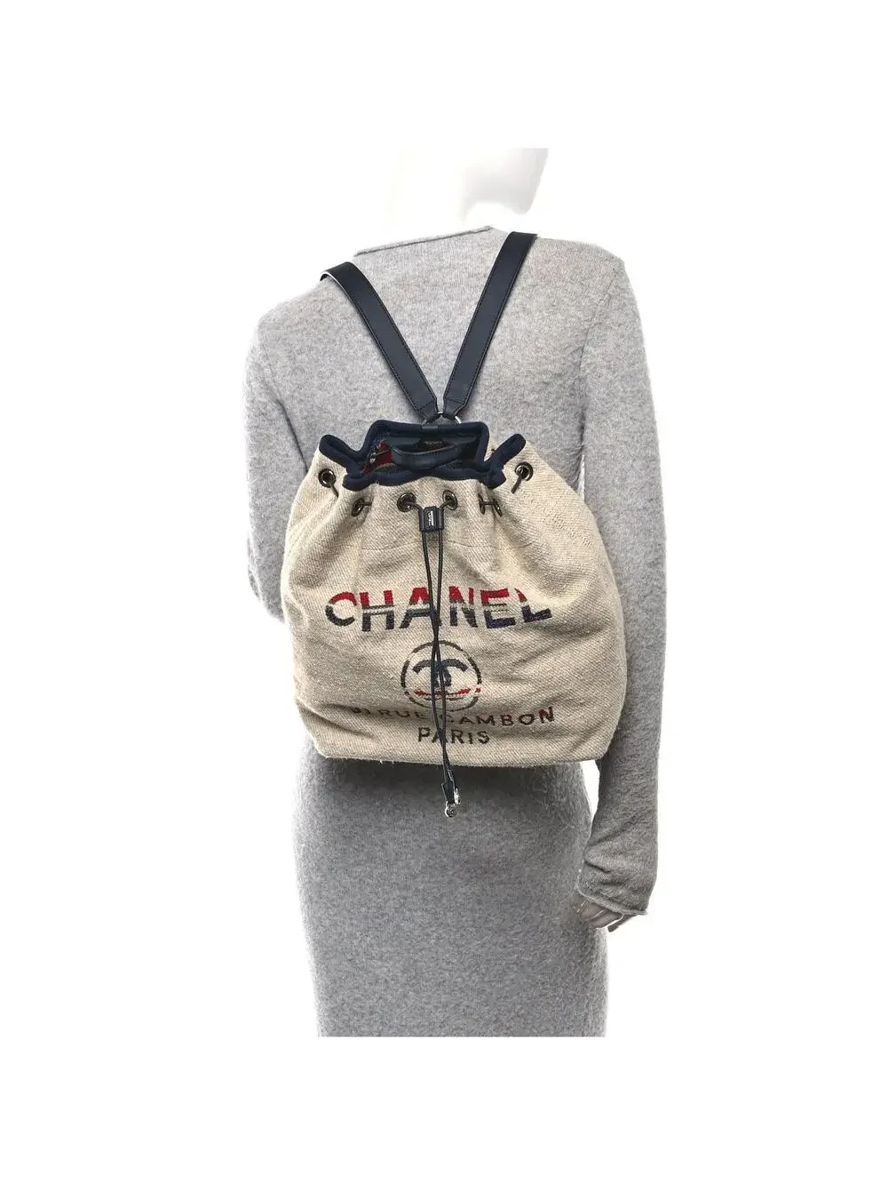 Chanel Striped Canvas Large Deauville #329526C16B